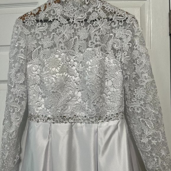 Silk Long Sleeve Wedding Gown